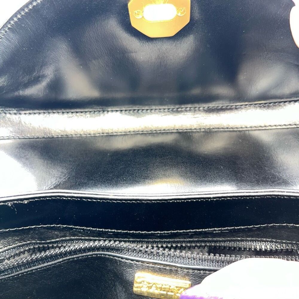 Bally Vintage Structured Lambskin Bag with Brushed Gold Turn Lock Closure - Picture 12 of 14